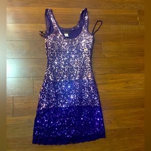 Purple sequin mini dress size small